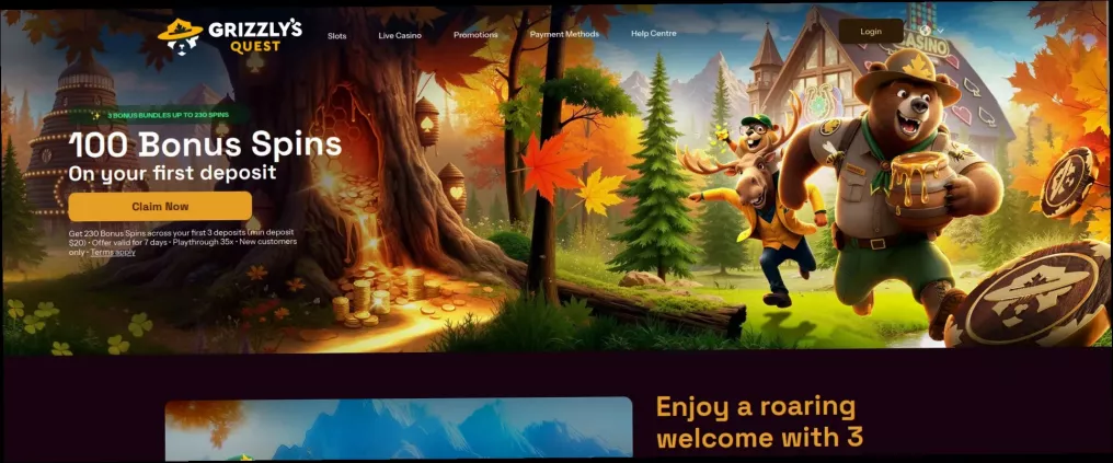 Grizzly Casino 100 Free Spins Welcome Bonus